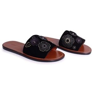 NWT Coach Slides with Tea Rose Rivets Size 8